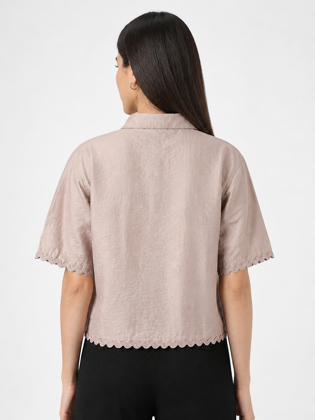 Women Gray Daze Crop Shirt