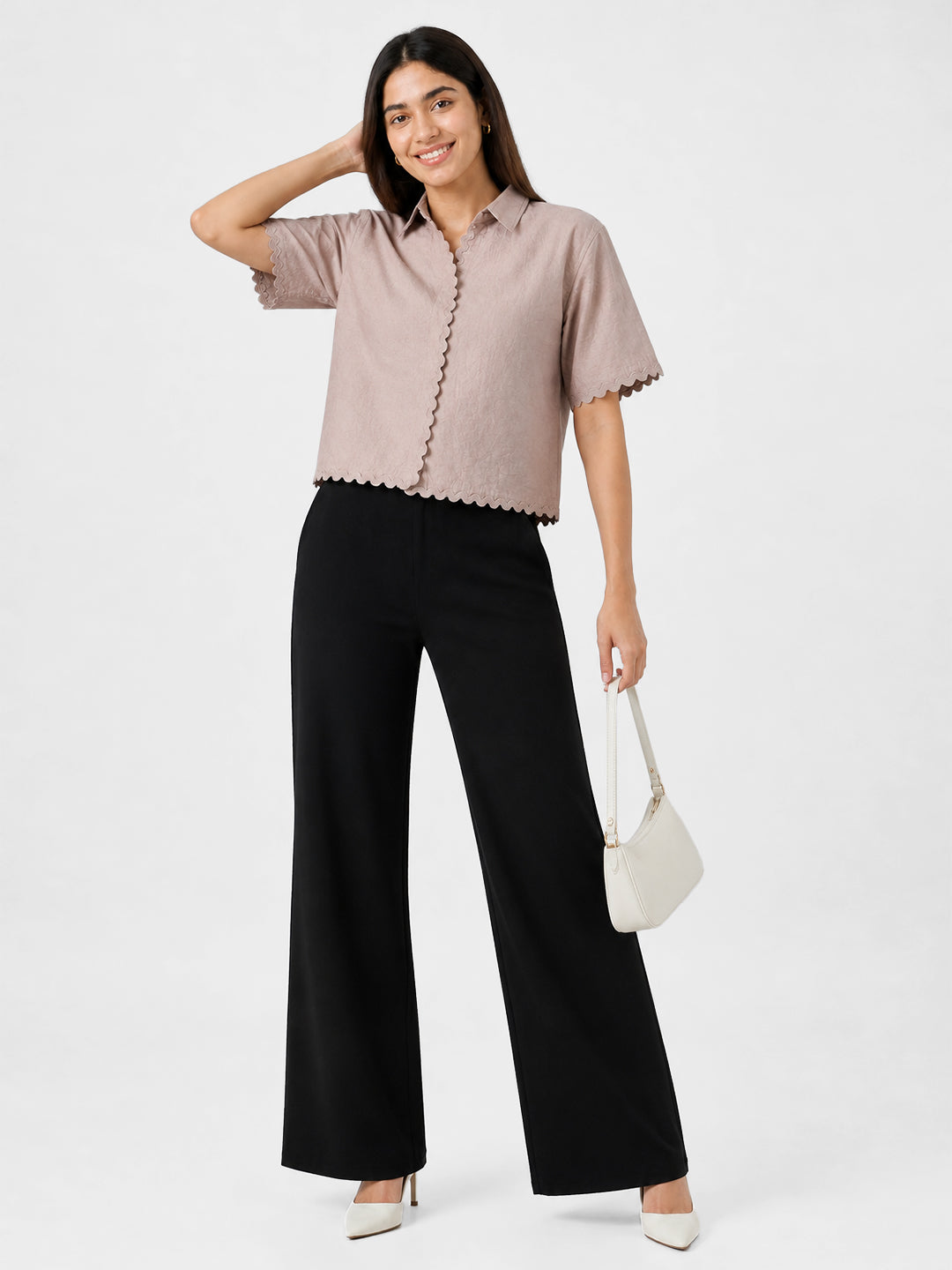 Women Gray Daze Crop Shirt