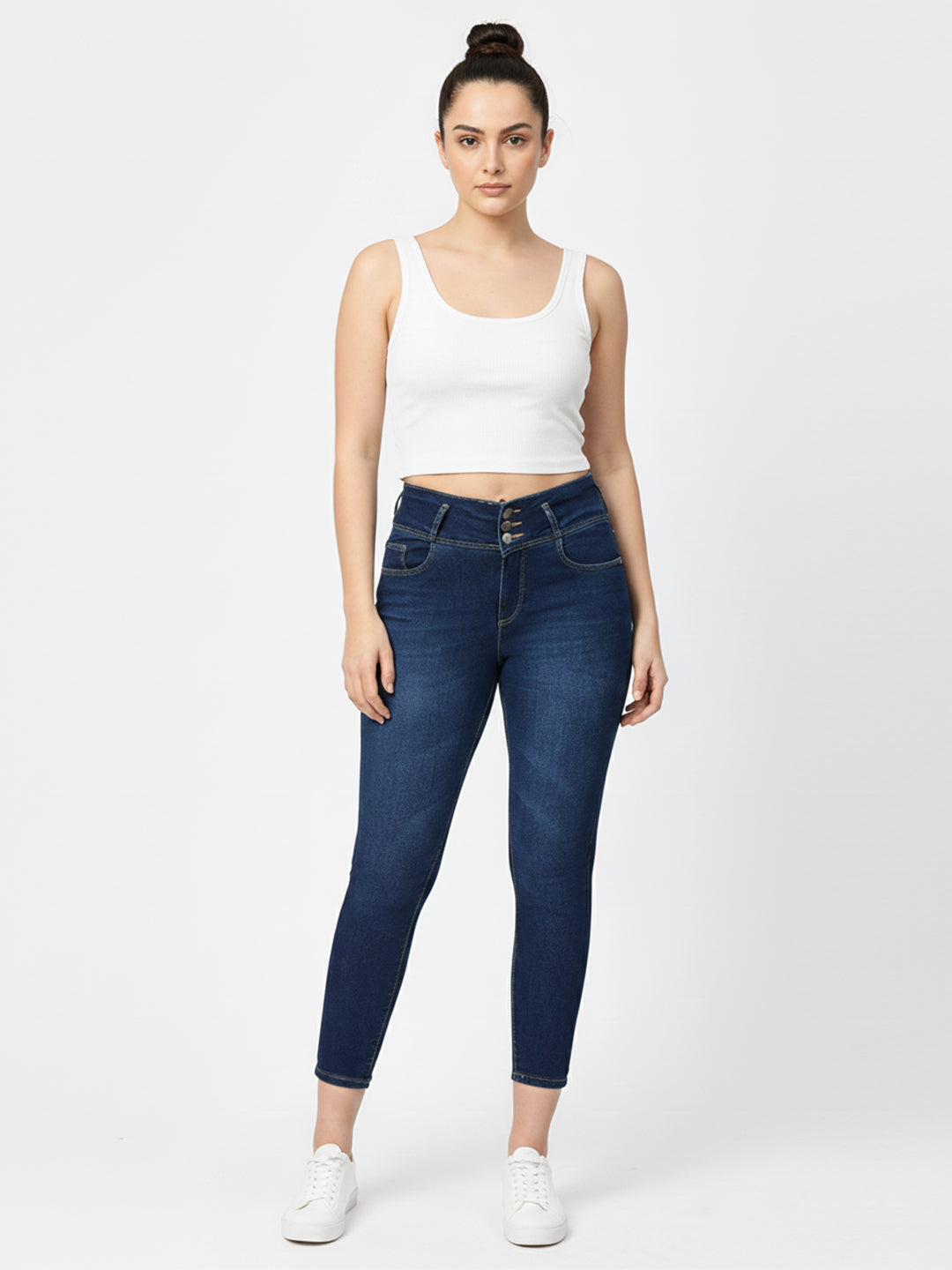 Women Blue High-Rise Skinny Jeans