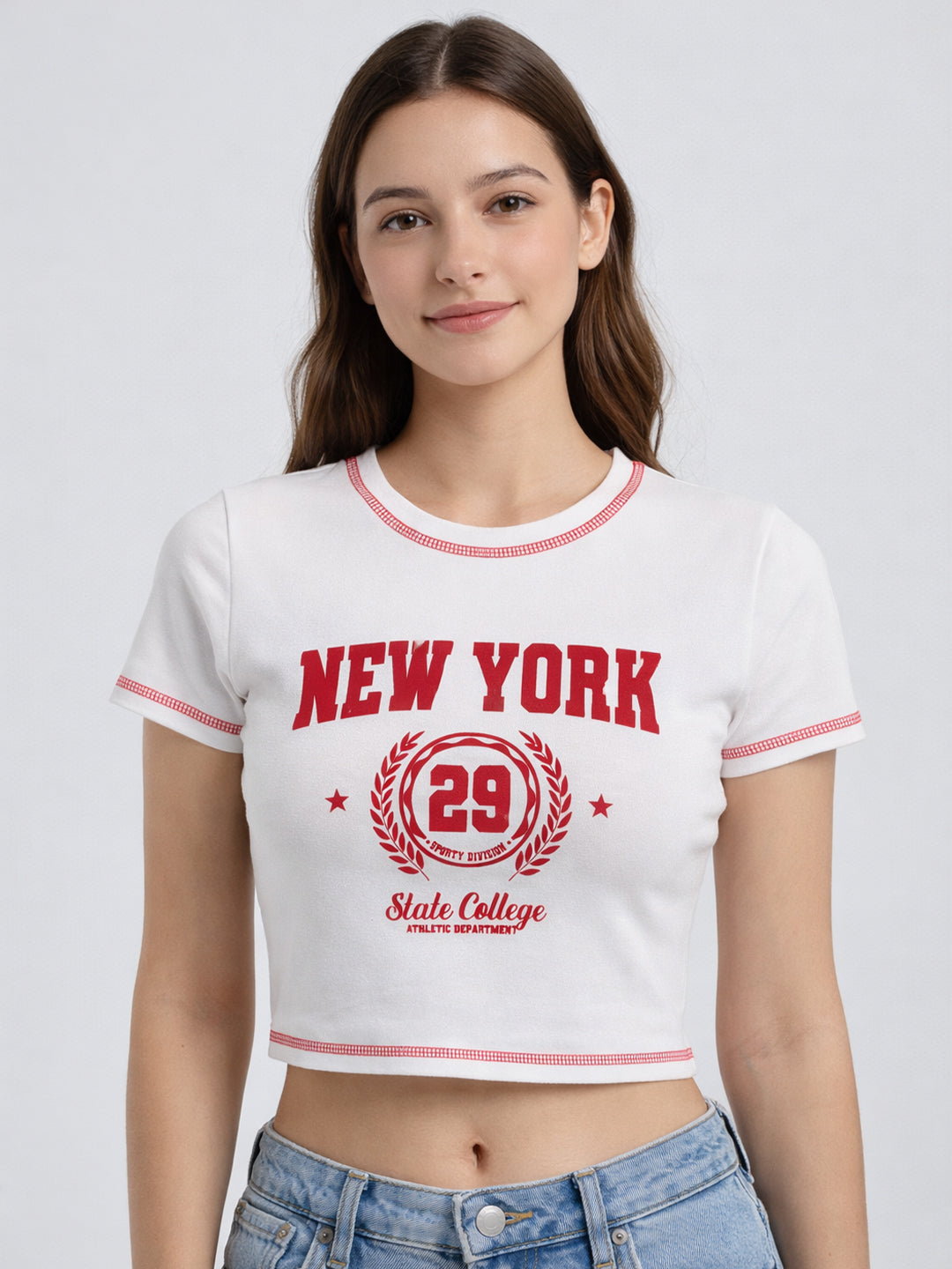 Women White Genz Tees