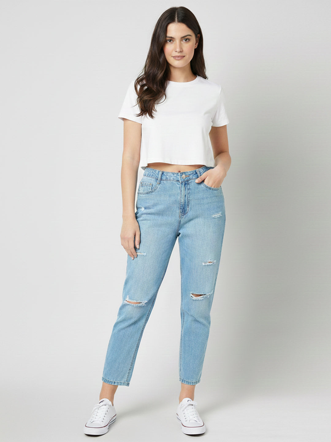 Women High-Rise Slim Straight Fit Jeans