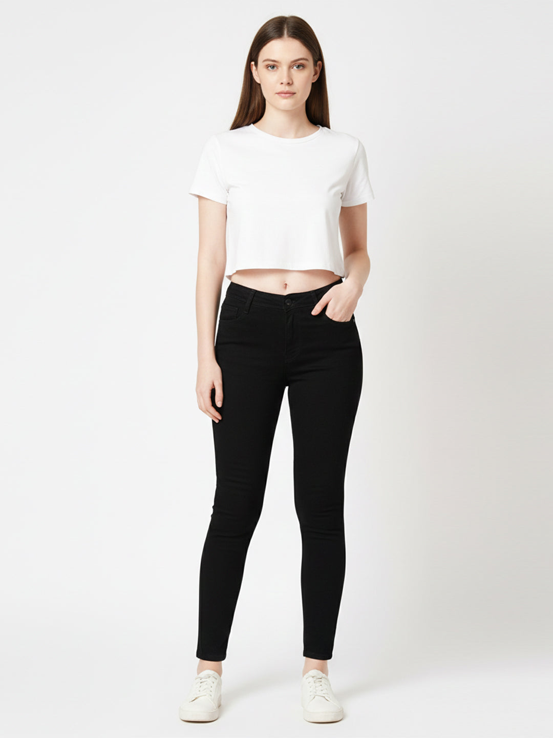 Women Black High-Rise Skinny Jeans