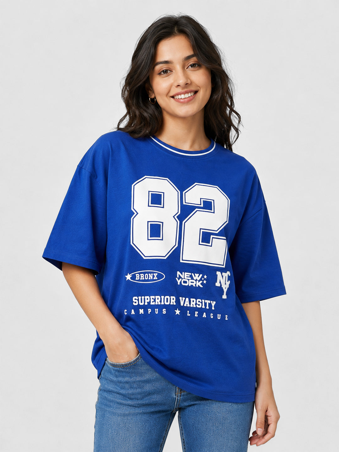 Women Indigo Overshized T-Shirt