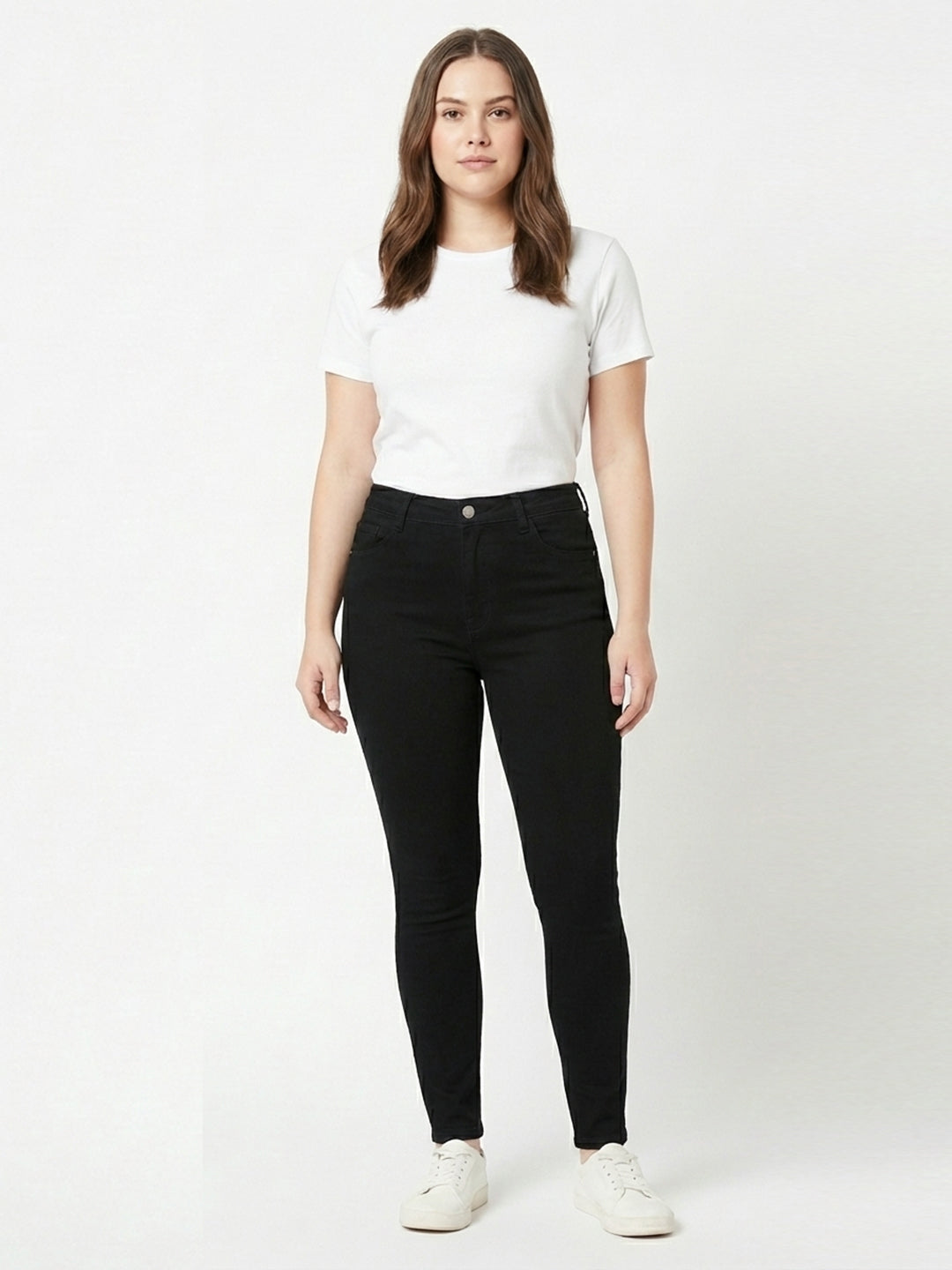 Women Black High-Rise Slimming Skinny Jeans