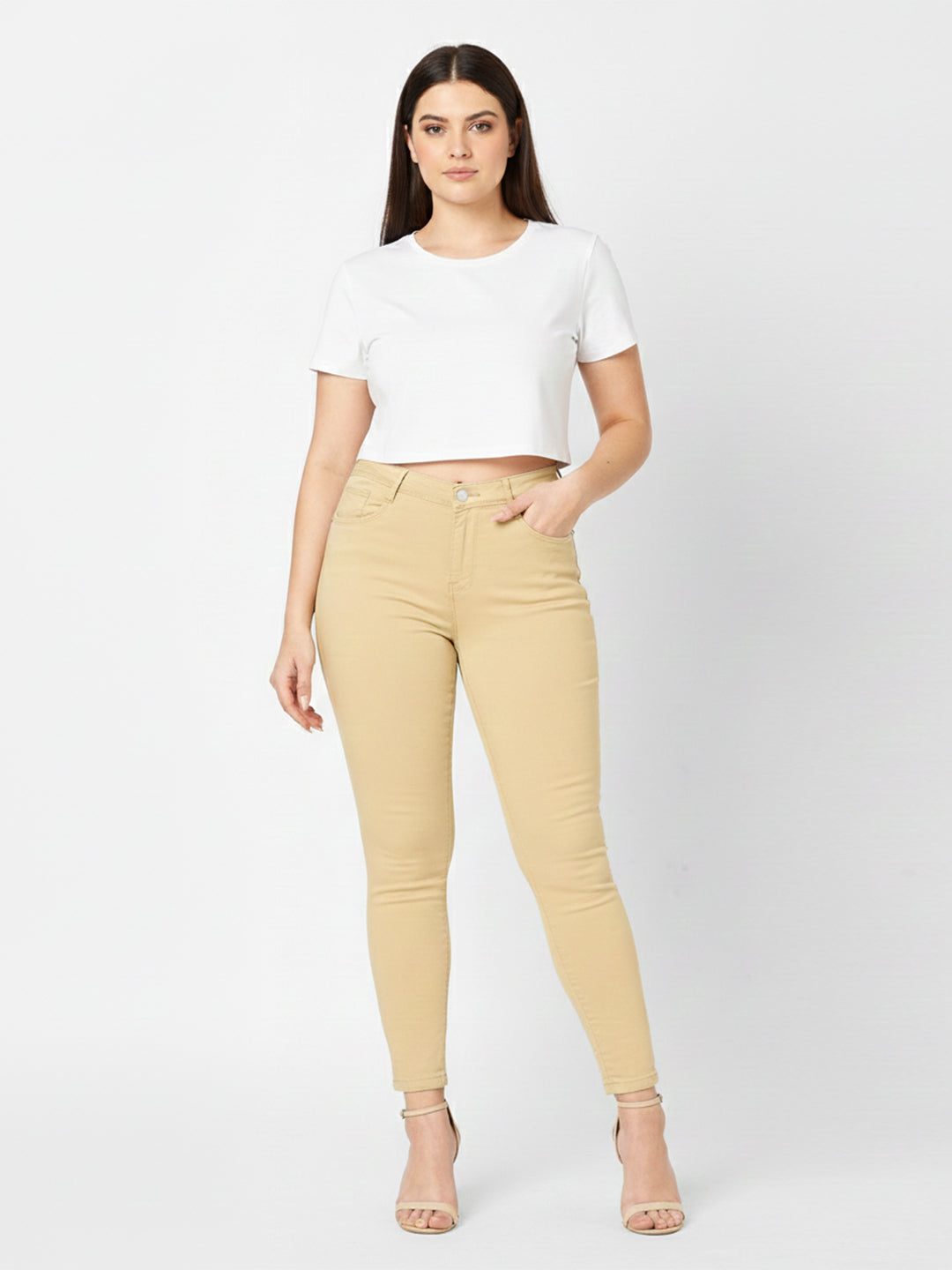 Women Oatmilk High-Rise Skinny Jeans