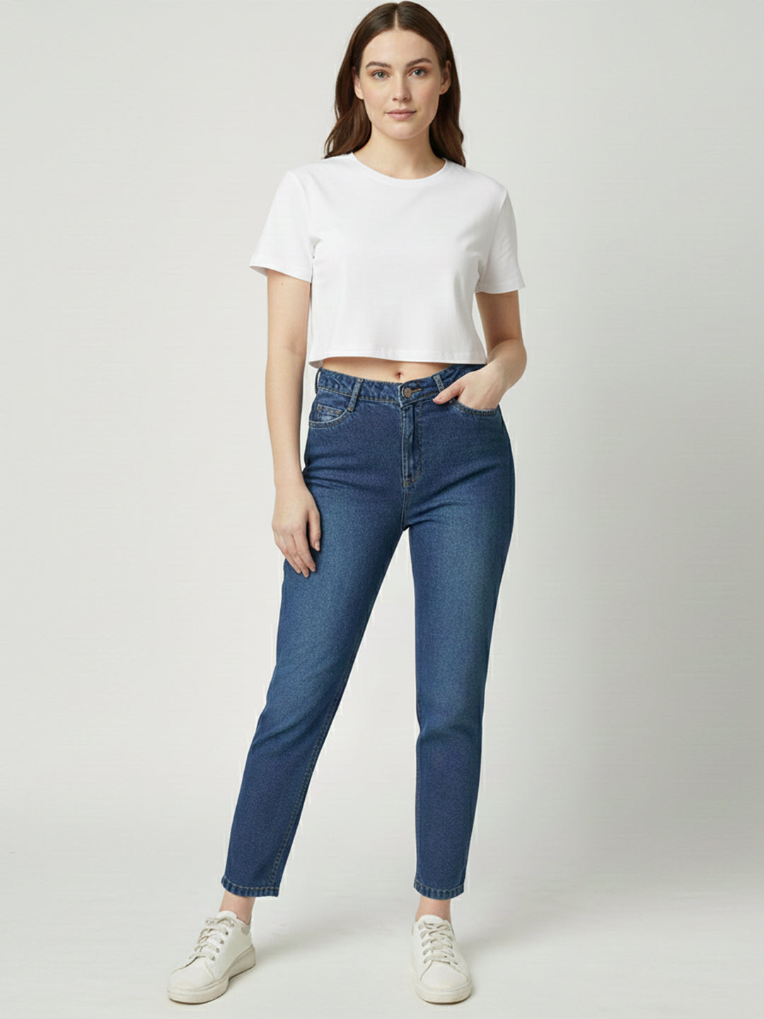 Women High-Rise Slim Straight Fit Jeans