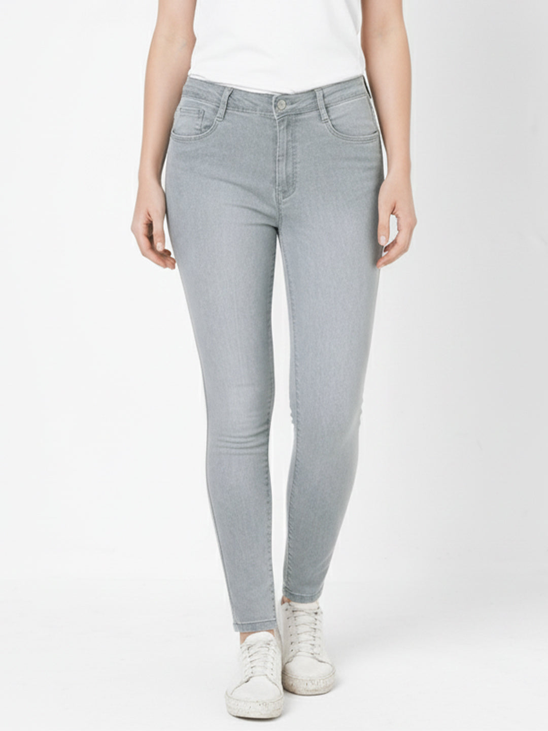 Women Grey Super High-Rise Super Skinny Jeans