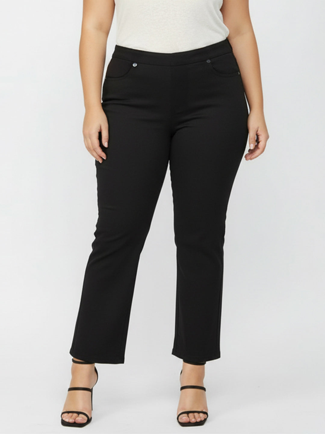 Kraus Kurve Women Black Mini Flare Treggings
