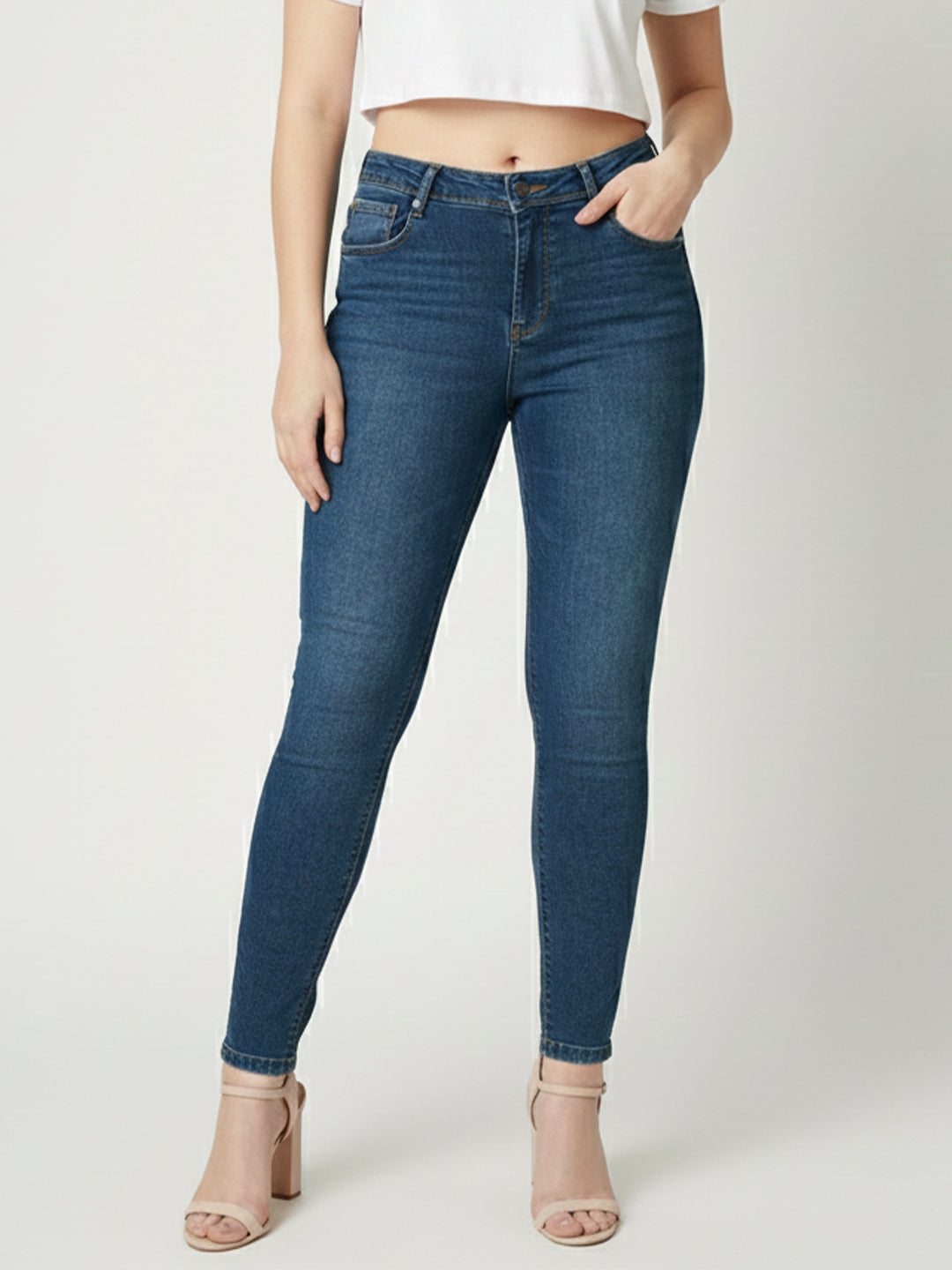 Women Mid-Rise Push Up Super Skinny Jeans