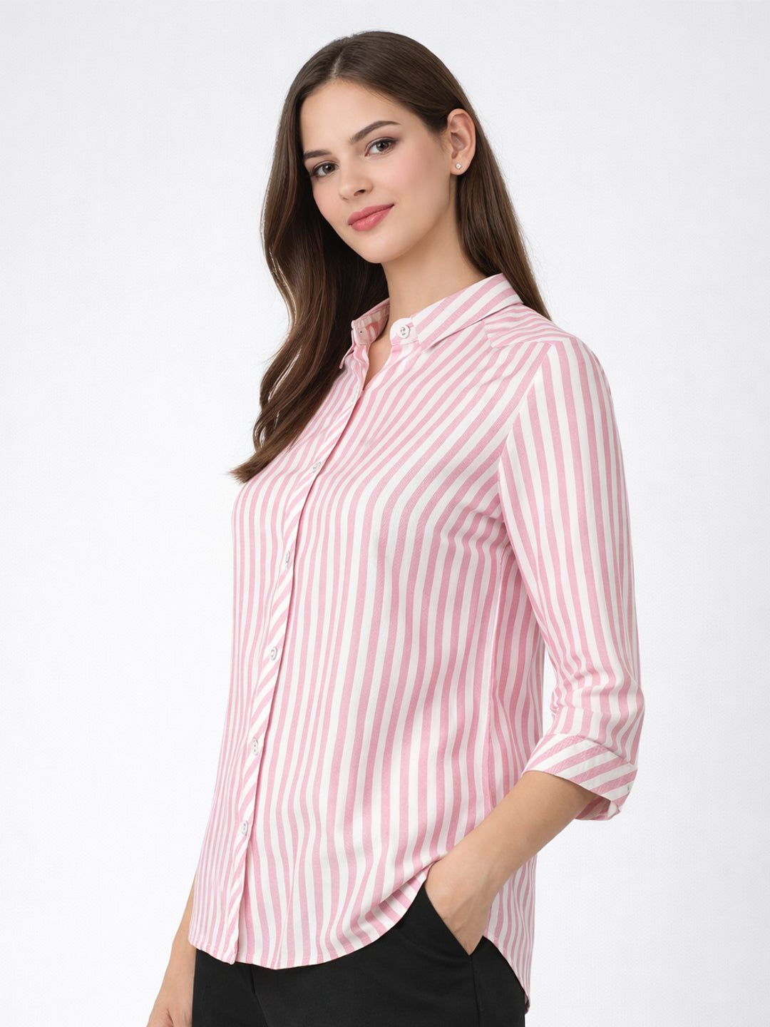 Women Pink/White Shirt