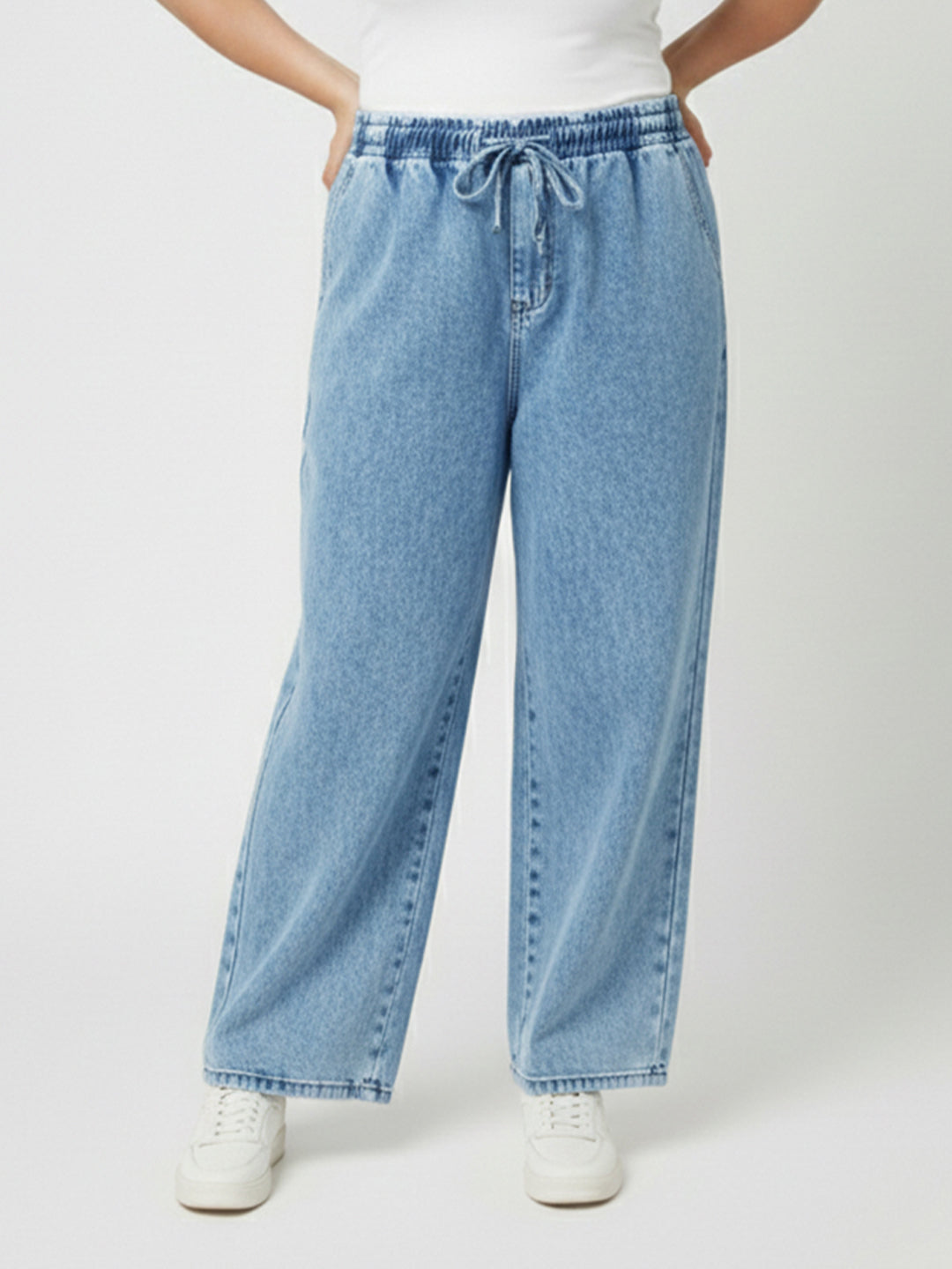 Women Blue High-Rise Joggers