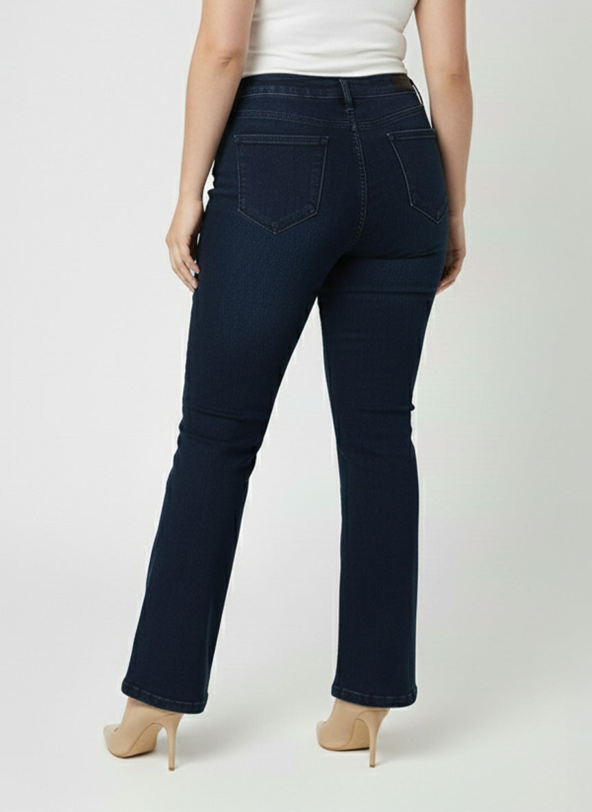 Women Dark Blue High-Rise Flare Jeans