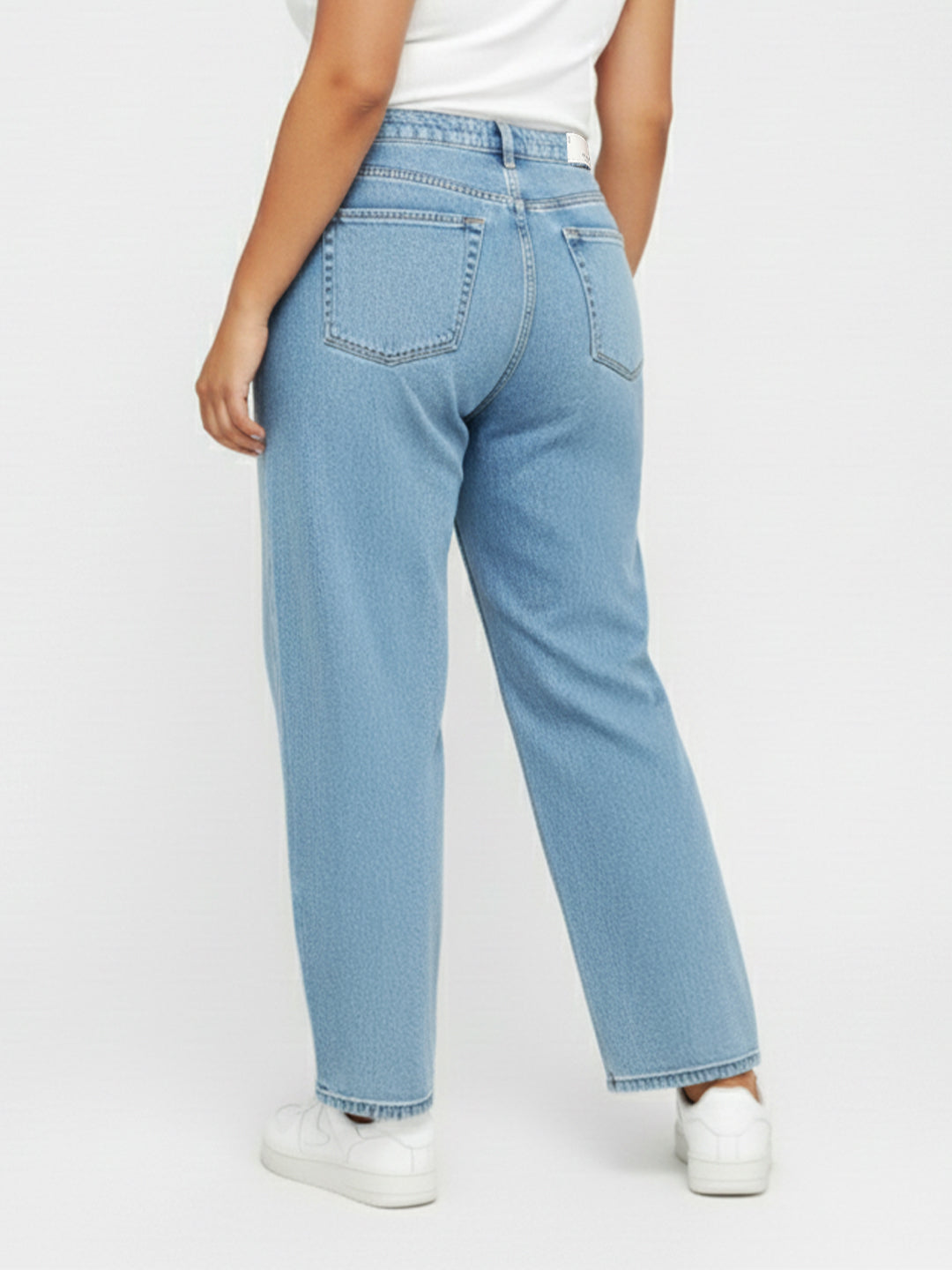Kraus Kurve Women Light Blue High-Rise Baggy Jeans