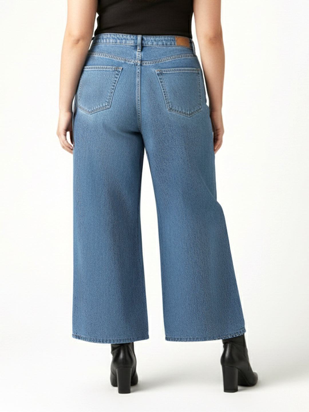Kraus Kurve Women Blue Super Wide Leg Jeans