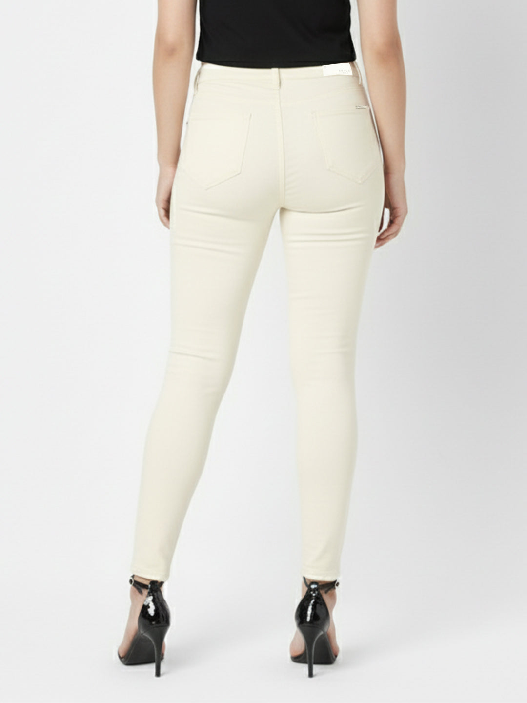 Women Ecru Super High-Rise Super Skinny Jeans