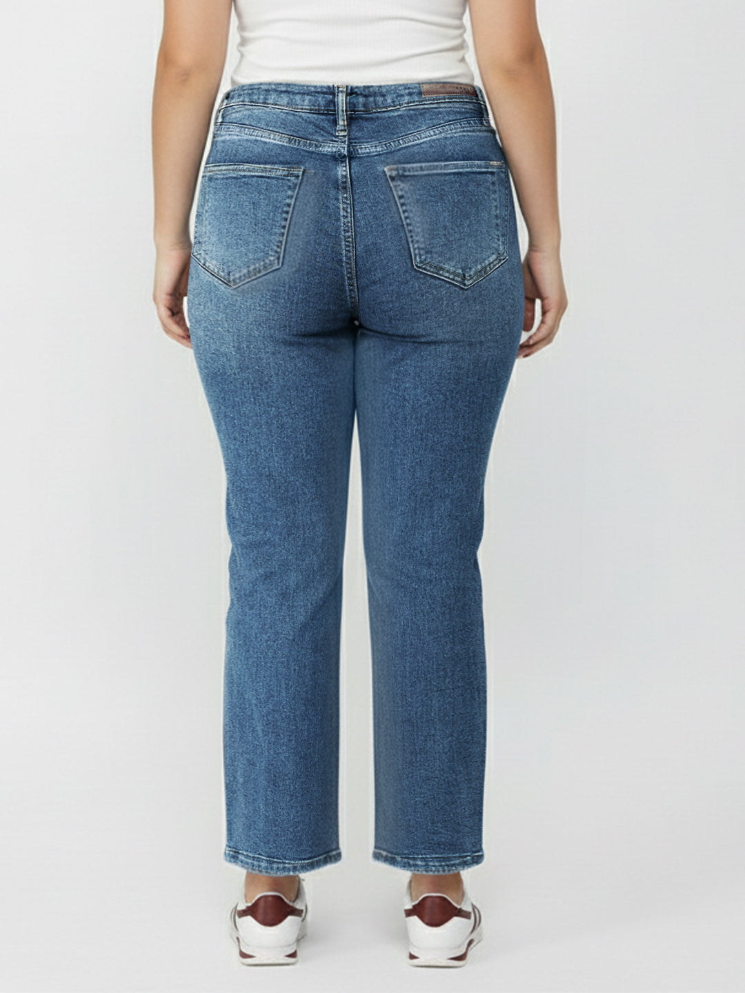 Kraus Kurve Women Blue High-Rise Wide Leg Jeans