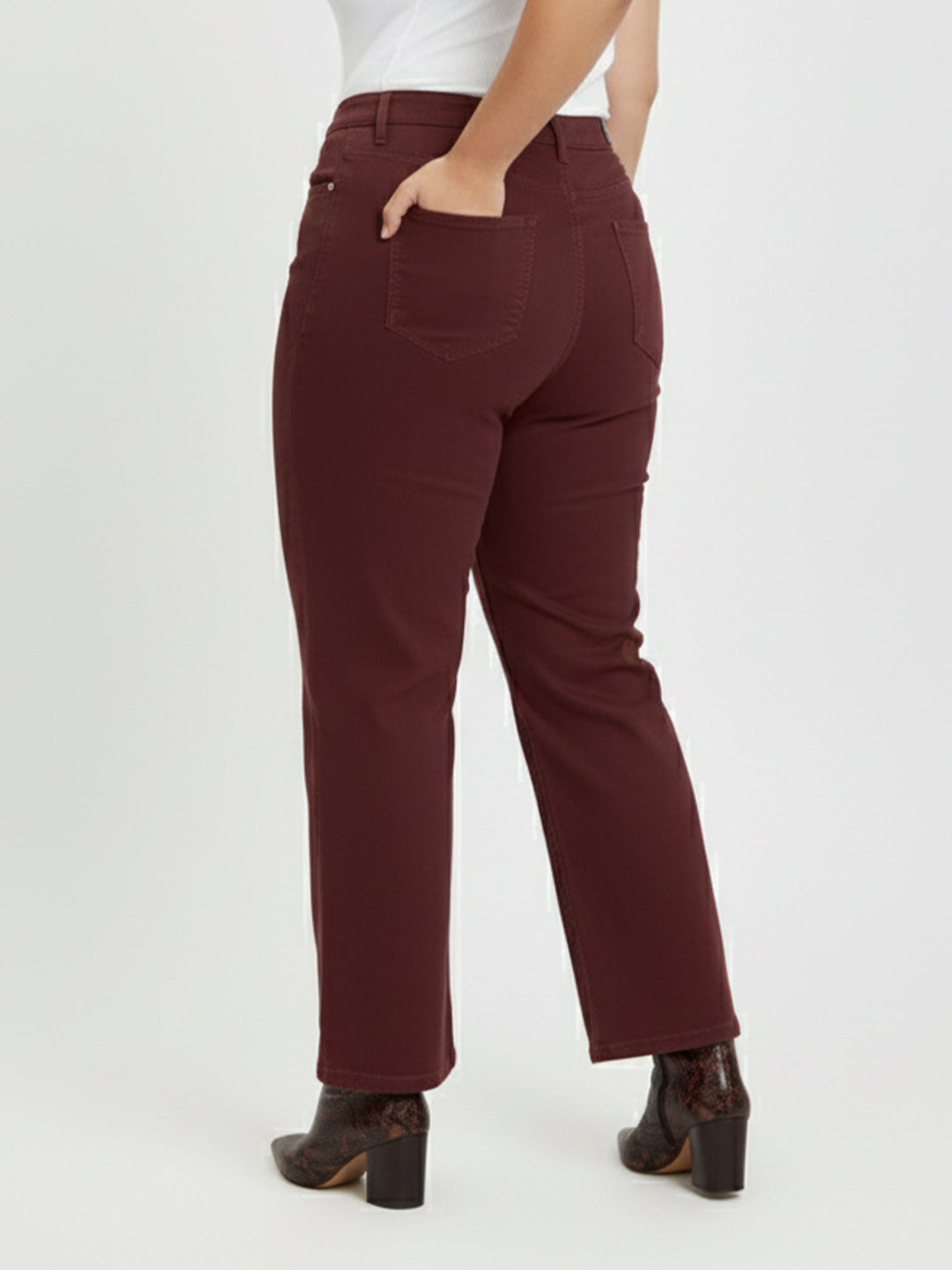 Kraus Kurve Women Sepia High-Rise Wide Leg Jeans