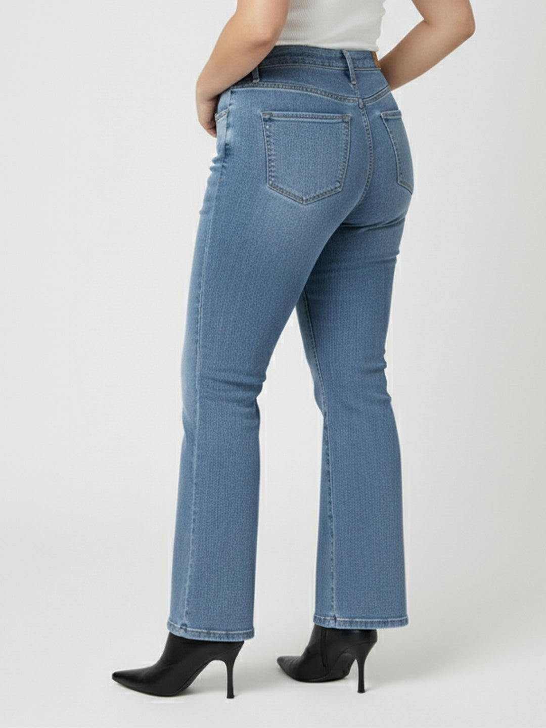 Women Blue High-Rise Mini Flare Jeans