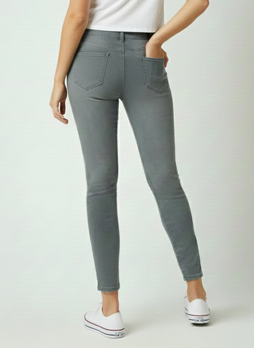 Women Grey High-Rise Skinny Jeans