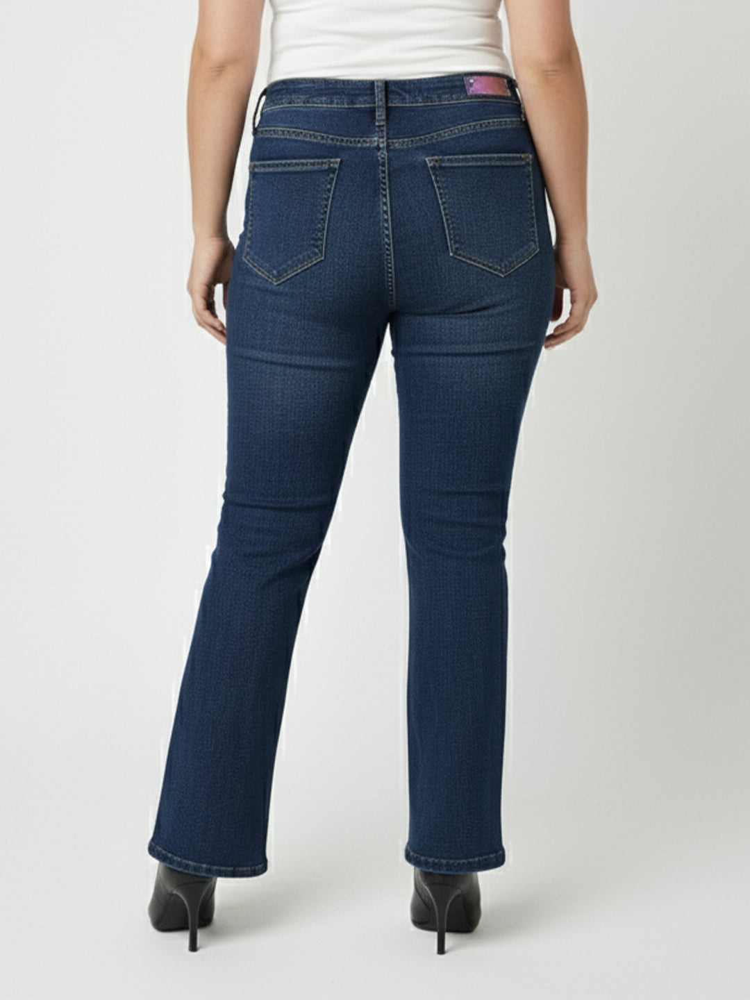 Women Dark Blue High-Rise Flare Jeans