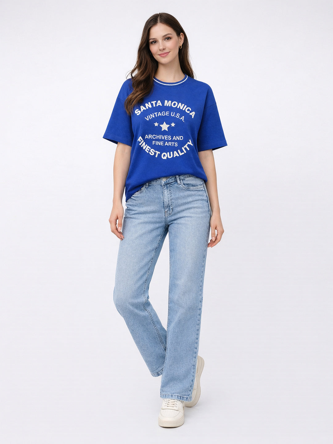 Women Indigo Oversized T-Shirt