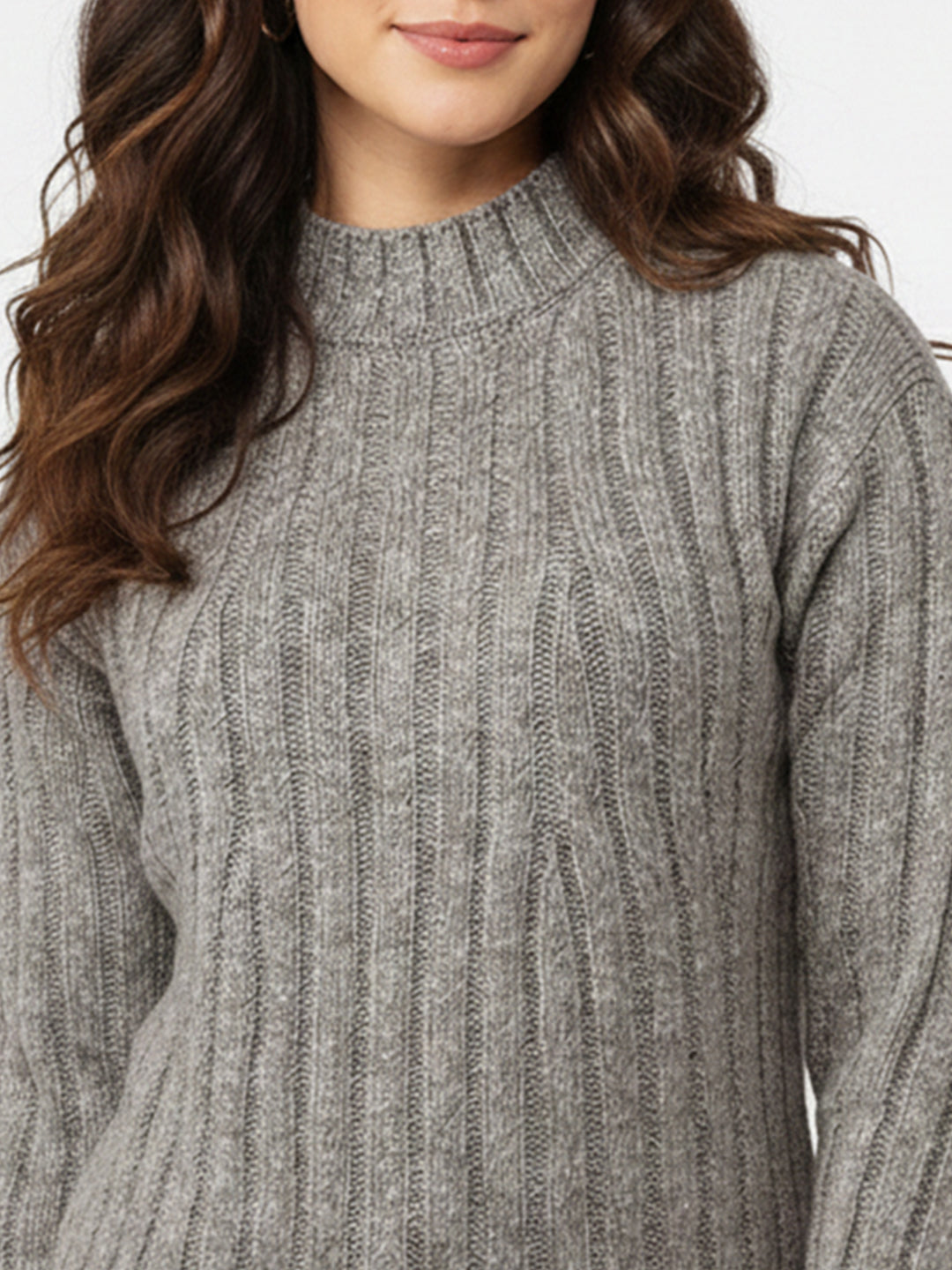 Women Beige Slim Fit Sweater