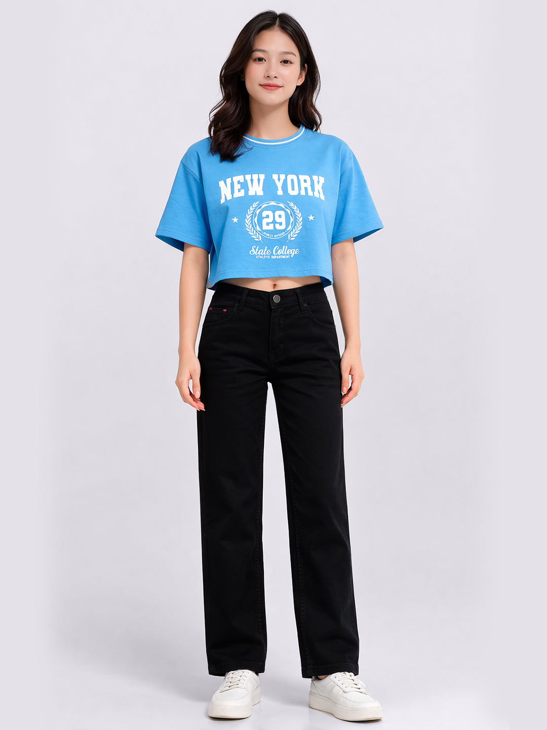 Women Sky Graphic Crop Tees
