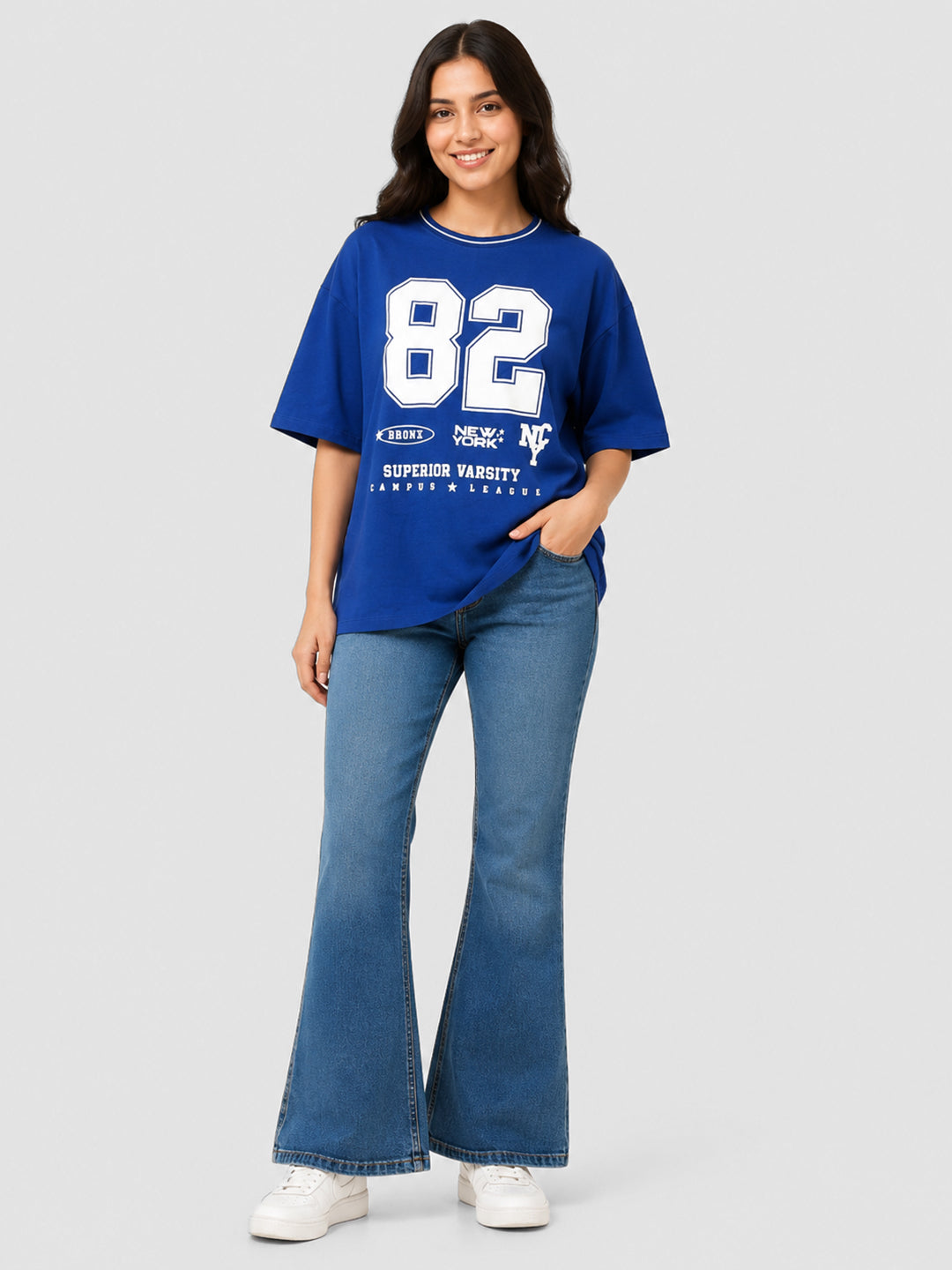Women Indigo Overshized T-Shirt