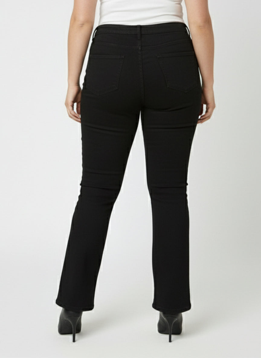 Women Black High-Rise Flare Jeans