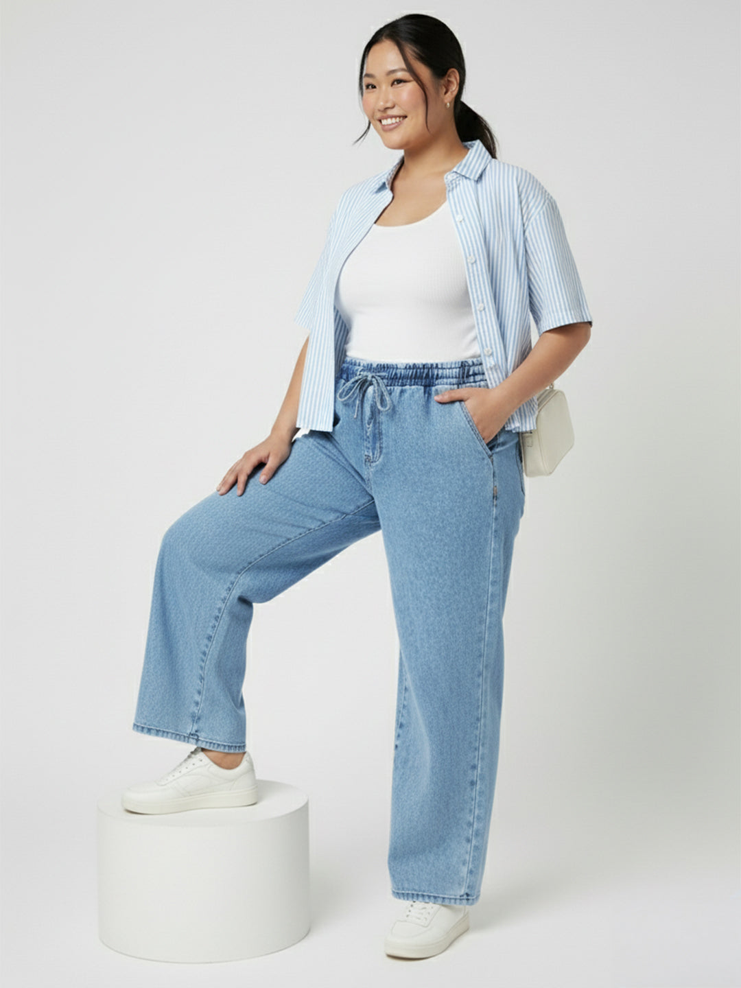Women Blue High-Rise Joggers