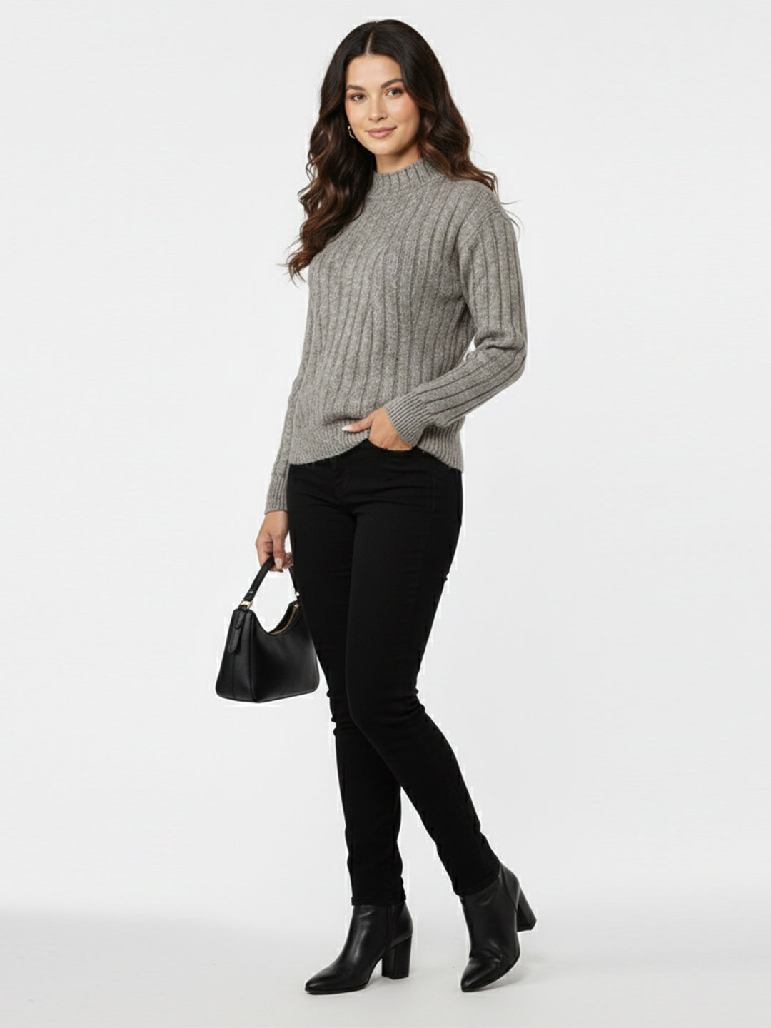 Women Beige Slim Fit Sweater