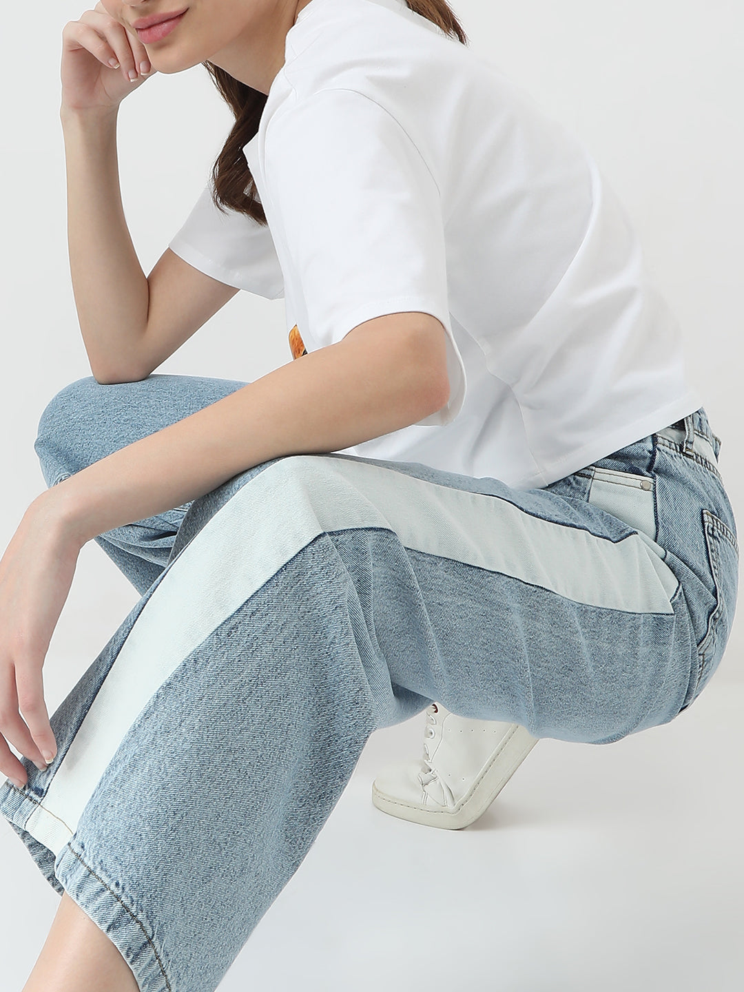 Women Blue High-Rise Wide Leg Jeans