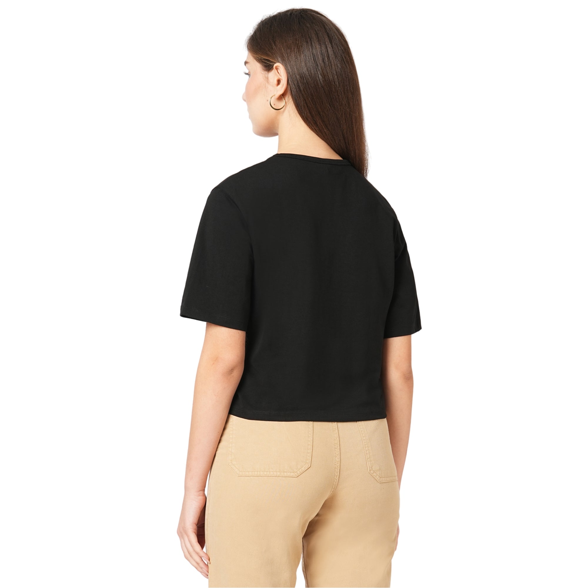 Women Black Graphic Tees