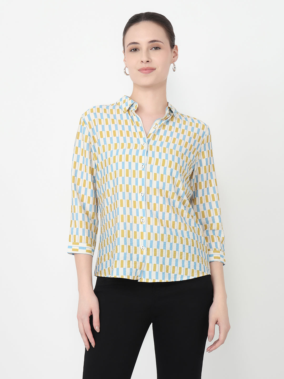 Women Geometric Print Slim Fit Shirt