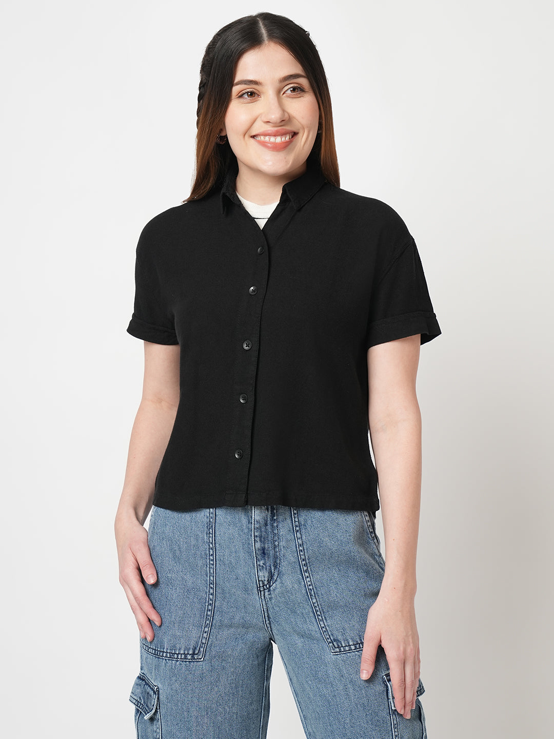 Slim Fit Black Shirt