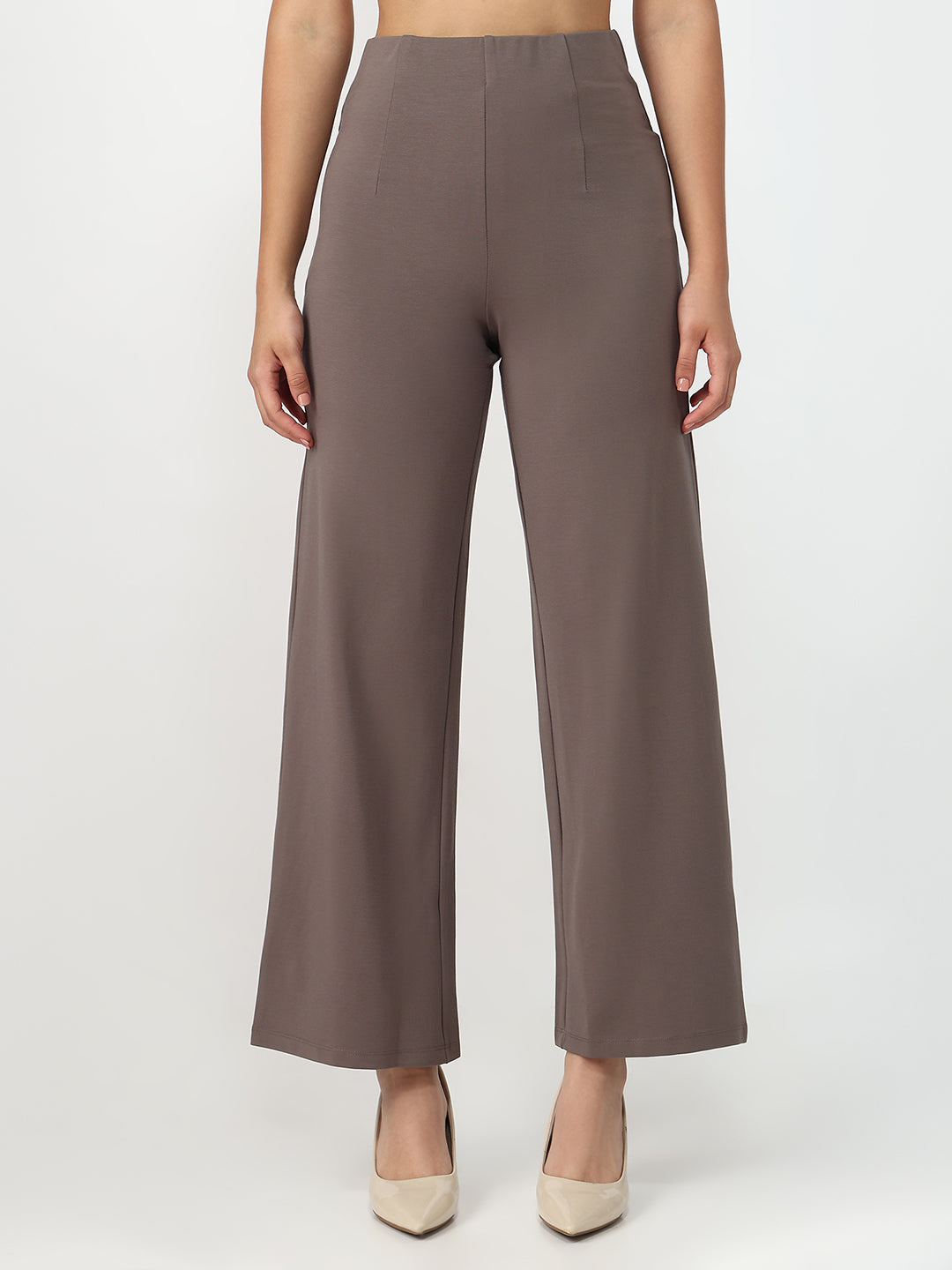 Women Frost Grey Wide Leg Treggings