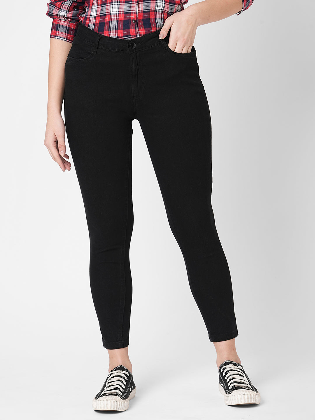 Women Black High-Rise Skinny Jeans