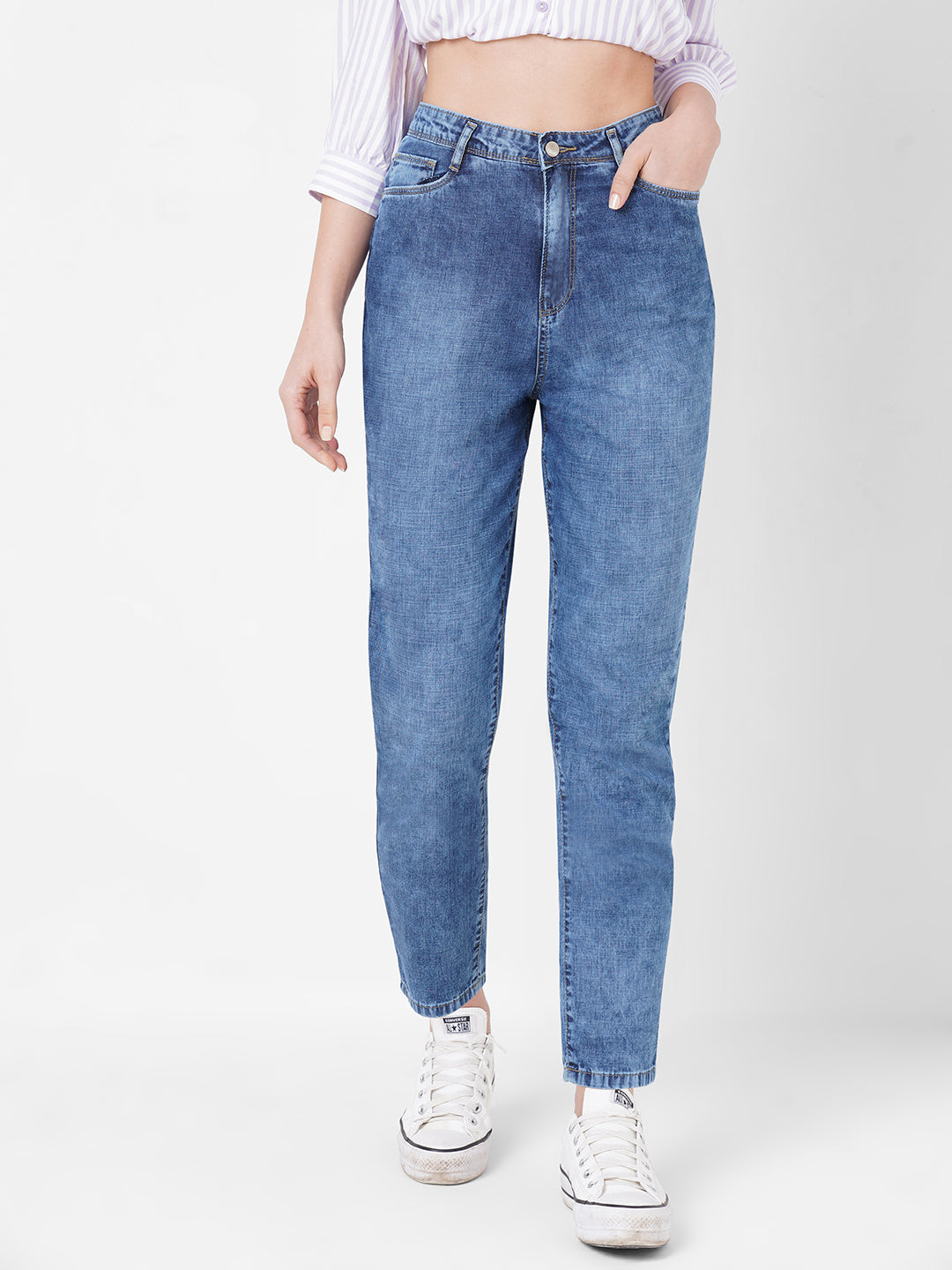 Women High-Rise Mom Fit Jeans
