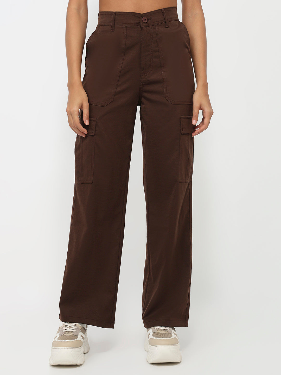 Women Sepia Mid-Rise Cargo
