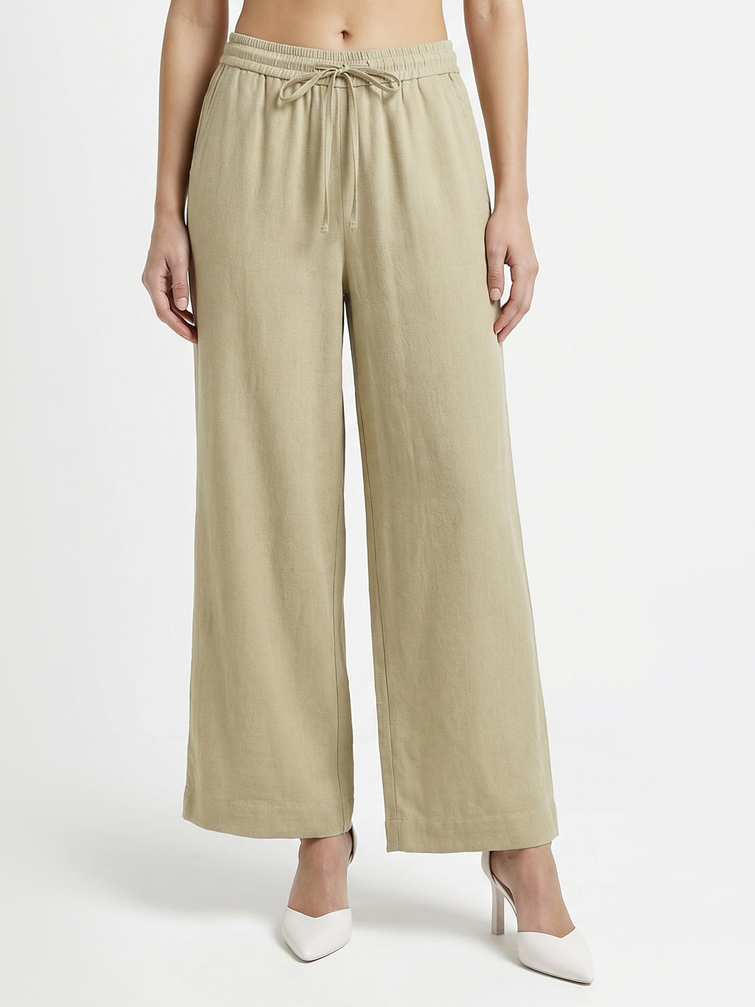 Women Light Olive Culottes