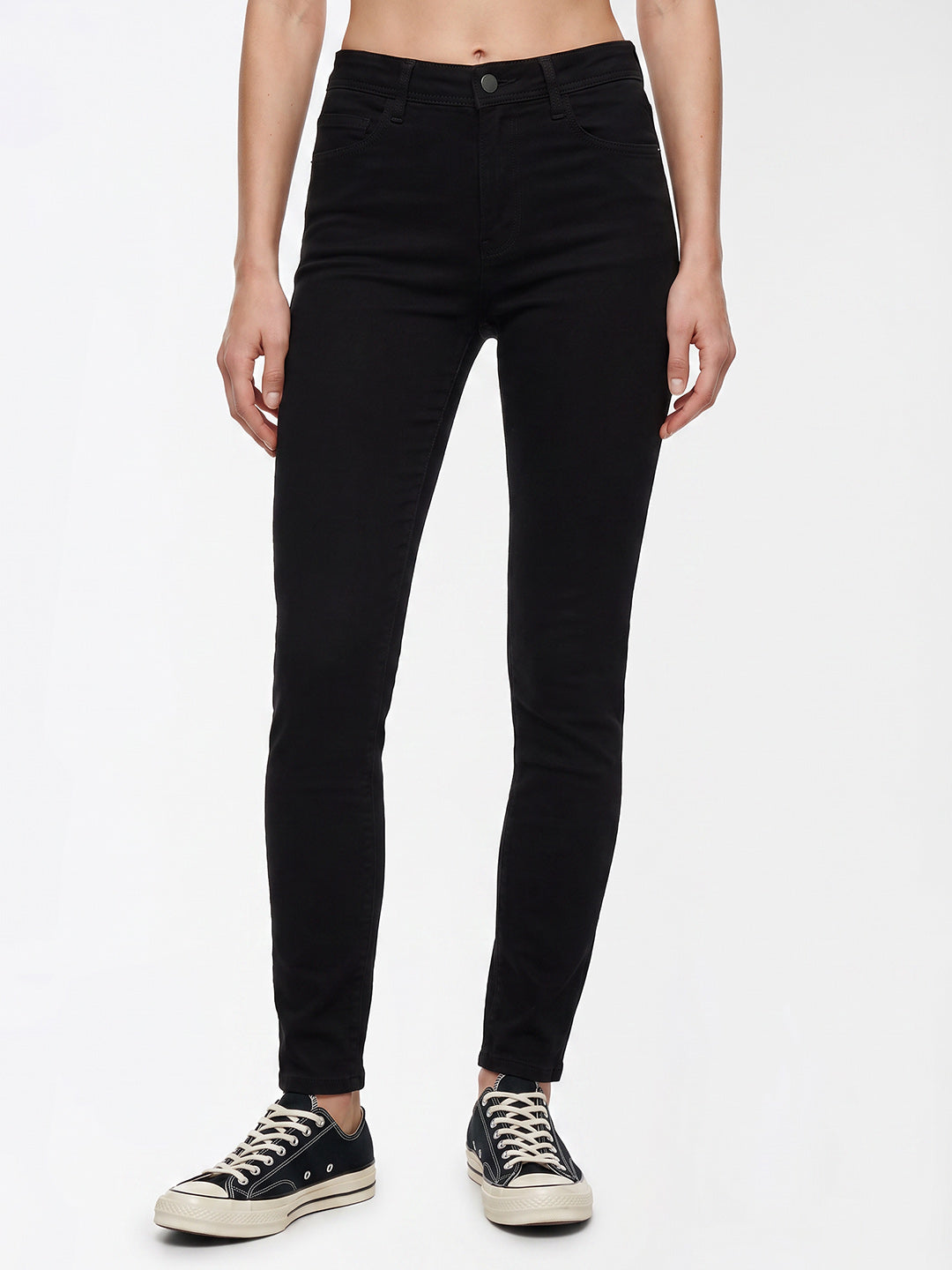 Women Black High-Rise Skinny Jeans