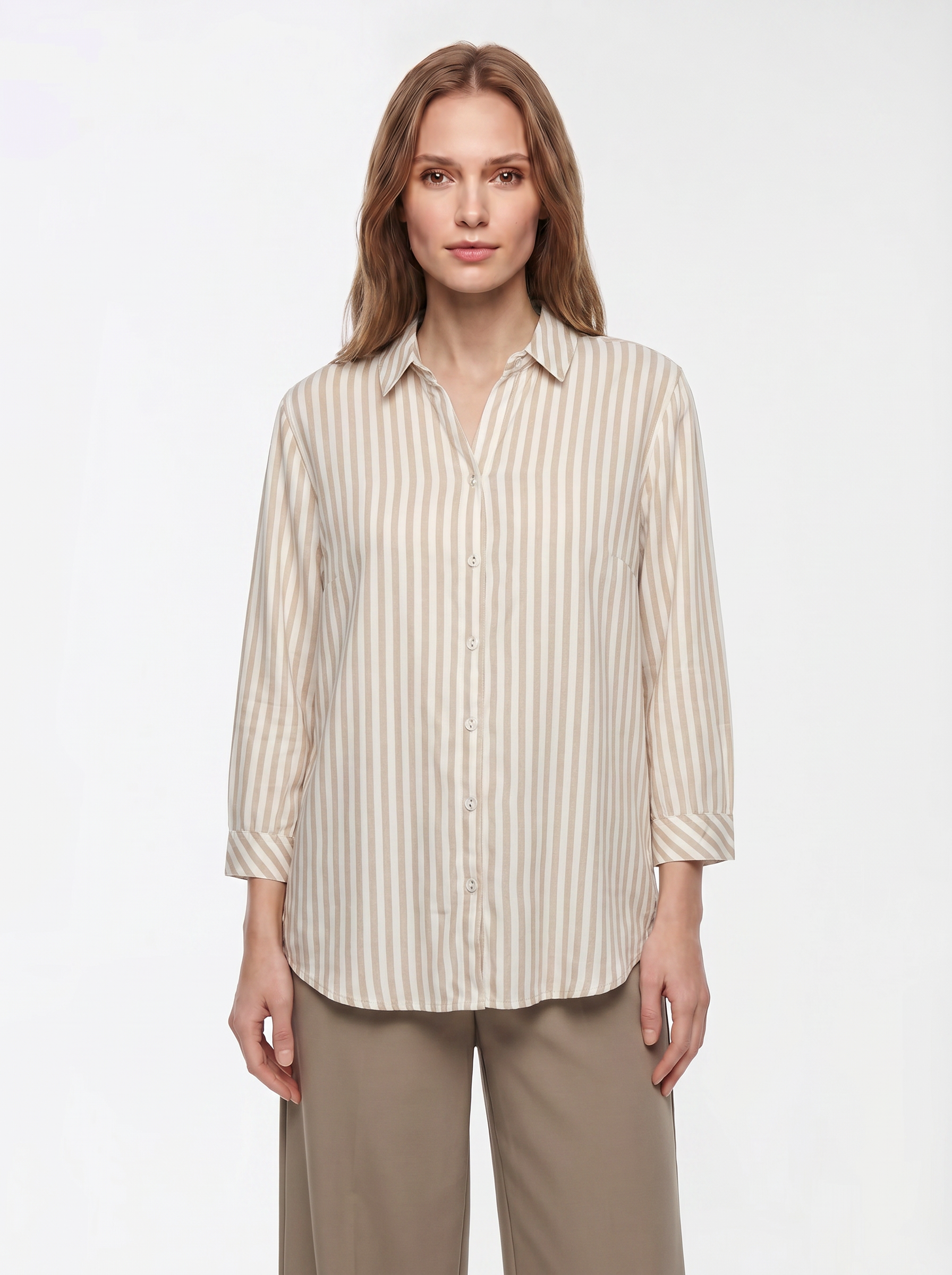 Women Beige/White Shirt