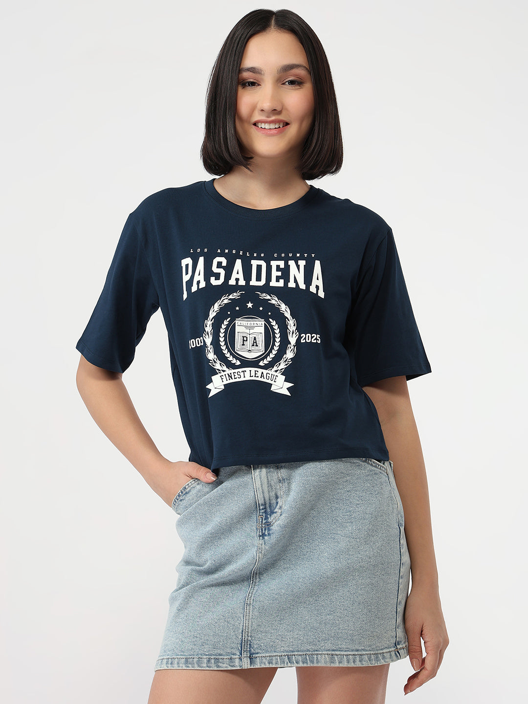 Women Airforce Slim Fit Crop T-Shirt