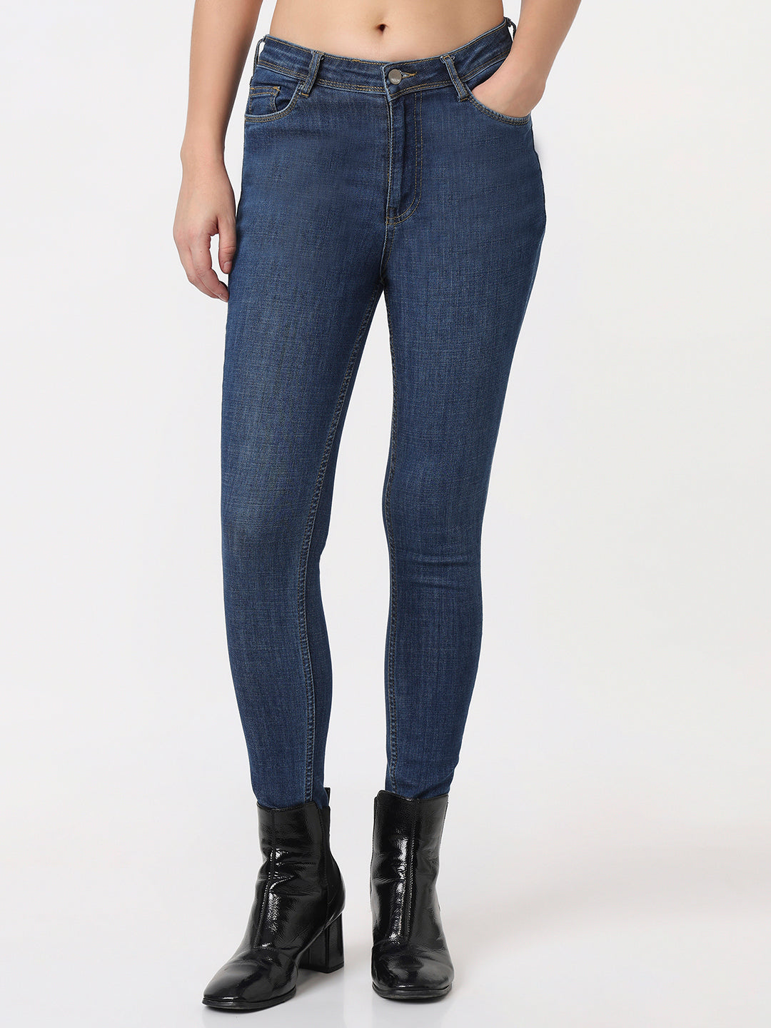 Women Blue High-Rise Skinny Jeans