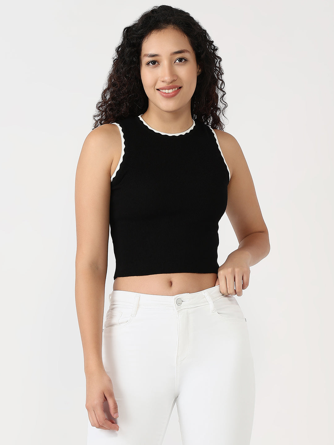 Women Black Slim Tank Top