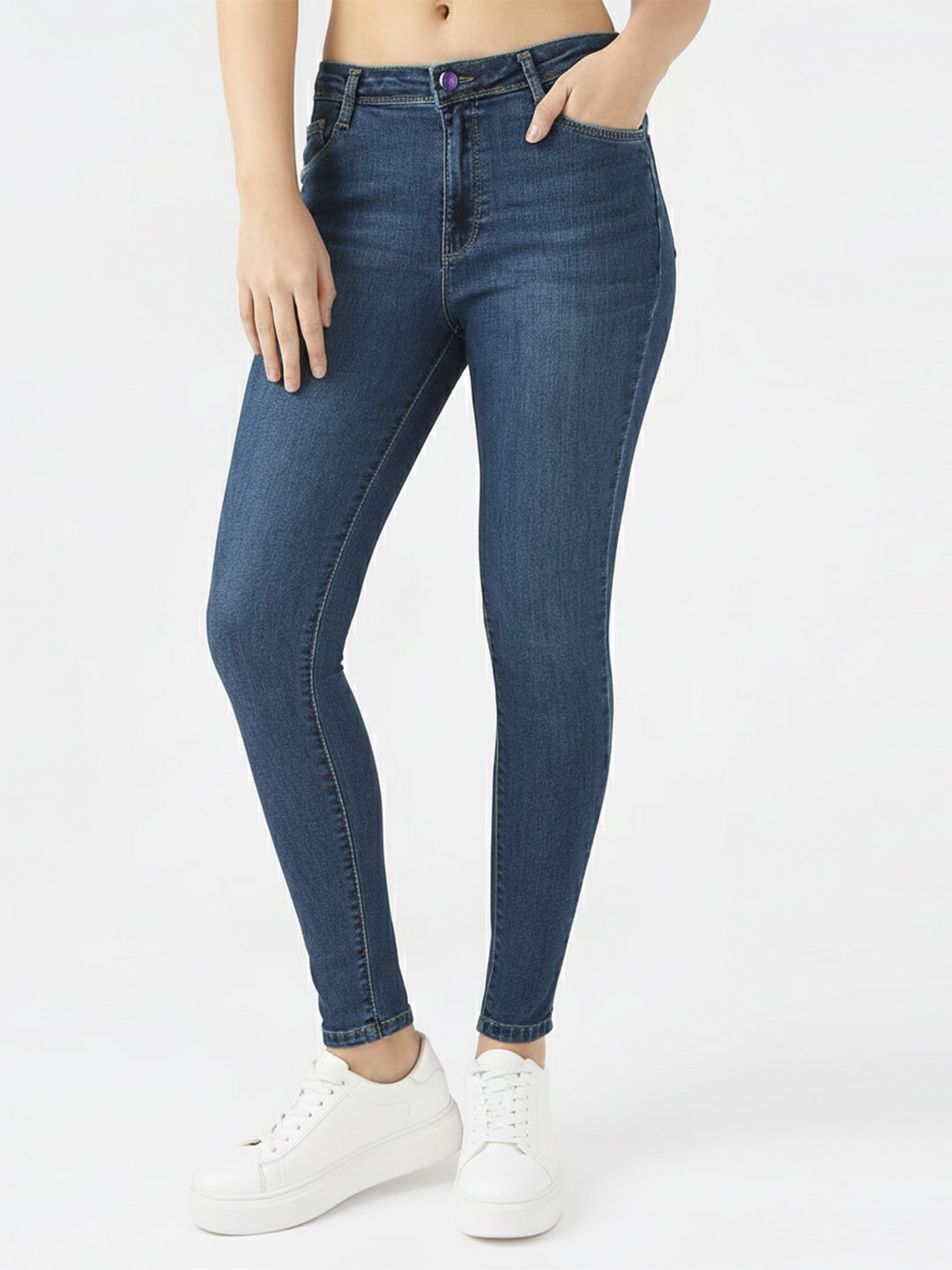 Women Blue High-Rise Skinny Jeans