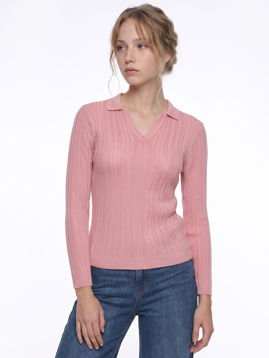 Peach/Pink Flat Knit