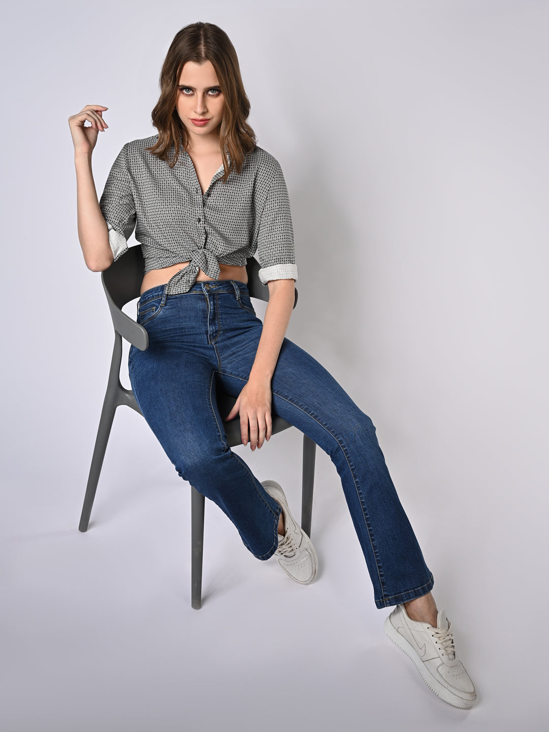 Women Blue High-Rise Flare Jeans