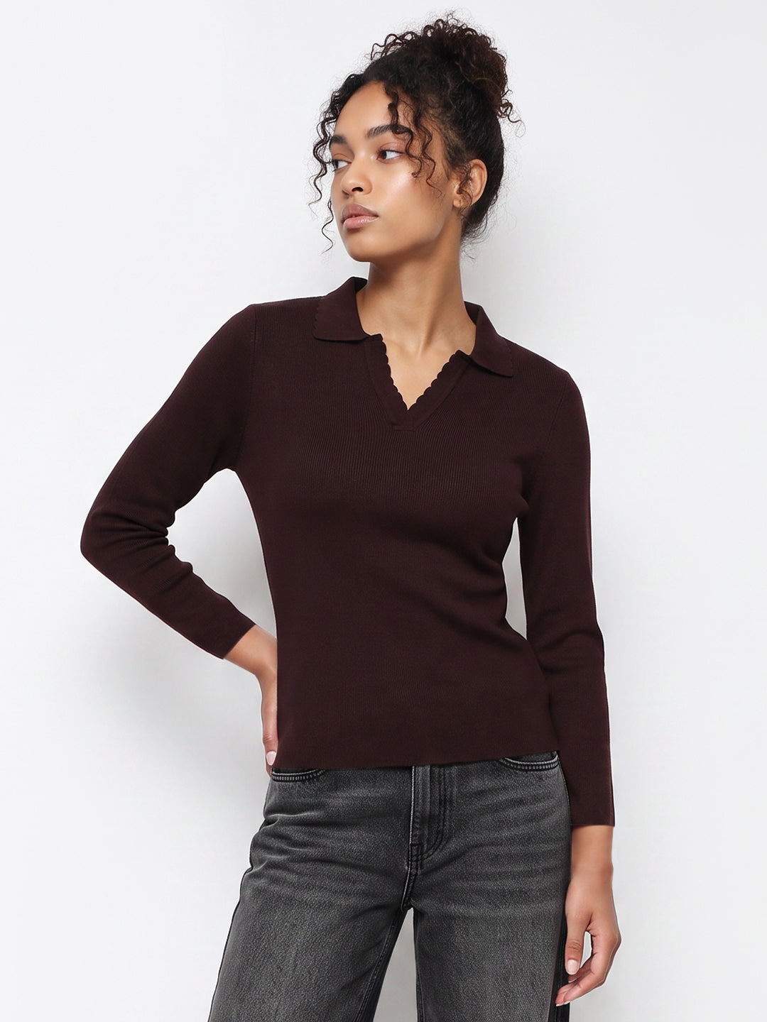 Wine Flat Knit