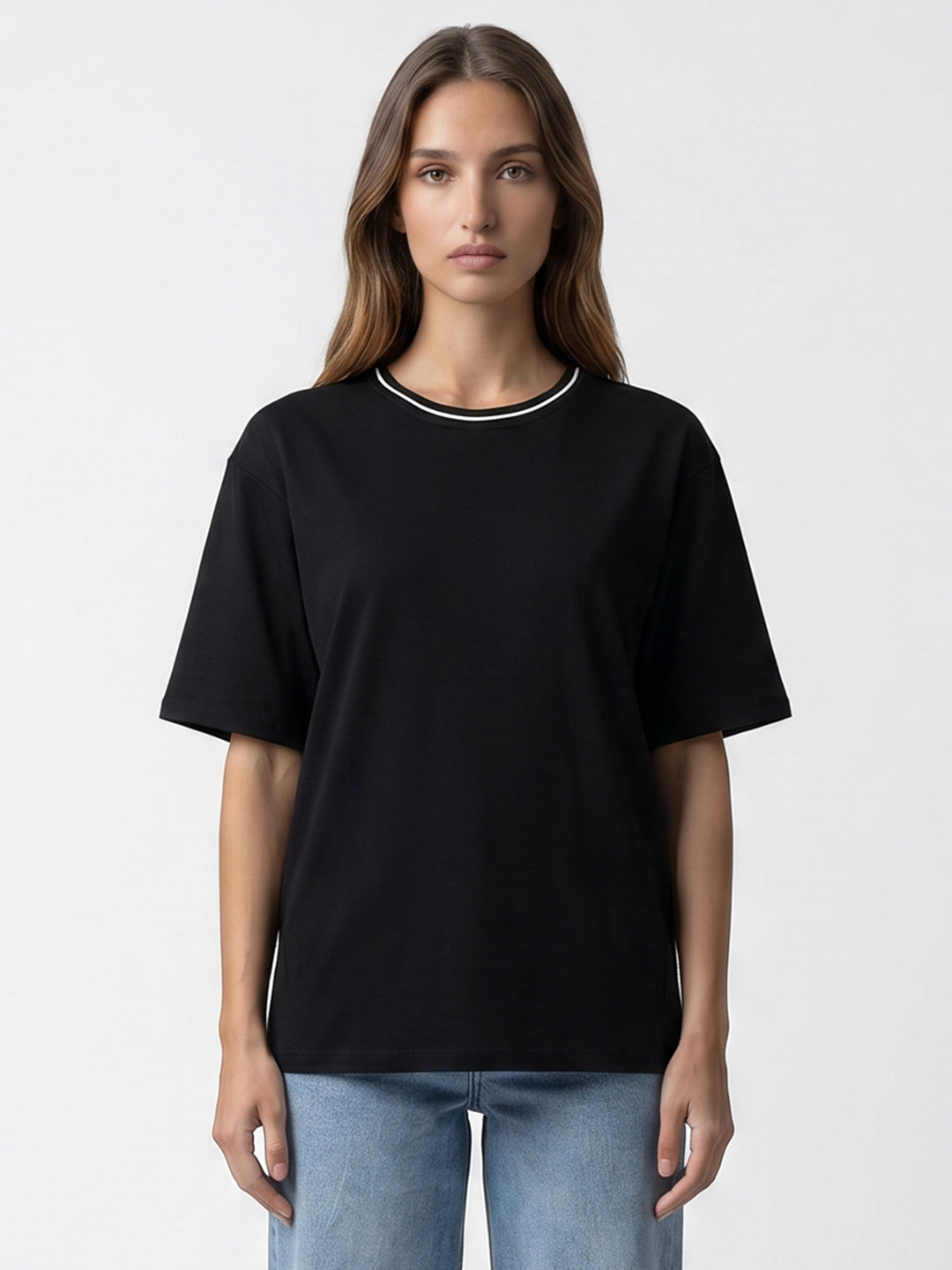 Women Black Oversized T-Shirt